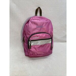 L.L.Bean Kids Backpack Small Pink Reflective Multi Pocket 15”x11” Bag *Emilee